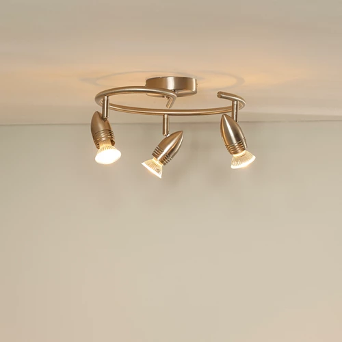 Lucide CARO-LED - Plafondspot - Ø 31 cm - LED - GU10 - 3x5W 2700K - Mat chroom - sfeer 1